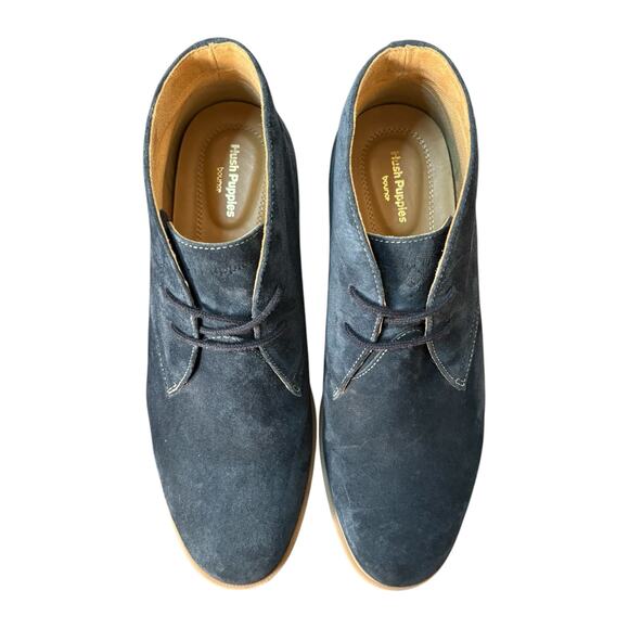 Hush Puppies Bounce Comfort Suede Chukka Desert Boots Men’s 9M Navy Blue Lace-Up - Picture 9 of 16